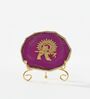 Agate Metal Krishna Showpiece With Metal Stand Pink