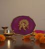 Agate Metal Krishna Showpiece With Metal Stand Pink