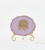 Agate Metal Krishna Showpiece With Metal Stand Purple