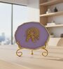 Agate Metal Krishna Showpiece With Metal Stand Purple