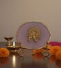 Agate Metal Krishna Showpiece With Metal Stand Purple