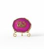 Agate Metal Radha Krishna Showpiece With Metal Stand Pink