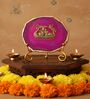 Agate Metal Radha Krishna Showpiece With Metal Stand Pink