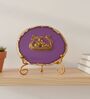 Agate Metal Radha Krishna Showpiece With Metal Stand Purple