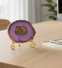 Agate Metal Radha Krishna Showpiece With Metal Stand Purple
