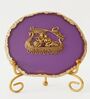 Agate Metal Radha Krishna Showpiece With Metal Stand Purple