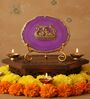 Agate Metal Radha Krishna Showpiece With Metal Stand Purple
