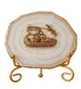 Agate Metal Radha Krishna Showpiece With Metal Stand White