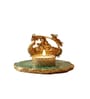 Green Agate Metal Radha Krishna Tealight Holder