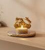 Pink Agate Metal Radha Krishna Tealight Holder