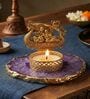 Purple Agate Metal Radha Krishna Tealight Holder