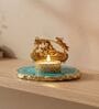 Turquoise Agate Metal Radha Krishna Tealight Holder