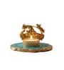 Turquoise Agate Metal Radha Krishna Tealight Holder