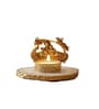 White Agate Metal Radha Krishna Tealight Holder