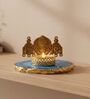 Blue Agate Metal Vankateshwer Tealight Holder