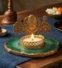Green Agate Metal Vankateshwer Tealight Holder
