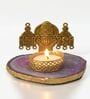 Pink Agate Metal Vankateshwer Tealight Holder