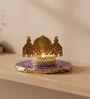 Purple Agate Metal Vankateshwer Tealight Holder