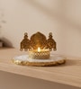 White Agate Metal Vankateshwer Tealight Holder