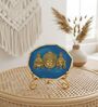 Agate Metal Venteshwar Showpiece With Metal Stand Blue