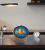 Agate Metal Venteshwar Showpiece With Metal Stand Blue
