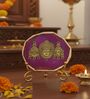 Agate Metal Venteshwar Showpiece With Metal Stand Pink
