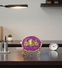 Agate Metal Venteshwar Showpiece With Metal Stand Pink
