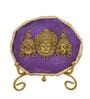 Agate Metal Venteshwar Showpiece With Metal Stand Purple