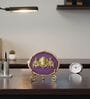 Agate Metal Venteshwar Showpiece With Metal Stand Purple