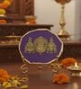 Agate Metal Venteshwar Showpiece With Metal Stand Purple