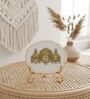 Agate Metal Venteshwar Showpiece With Metal Stand White