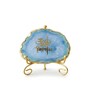 Agate Om Namah Shivay Showpiece With Metal Stand Blue