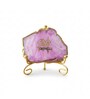 Agate Om Namah Shivay Showpiece With Metal Stand Pink