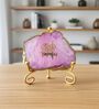 Agate Om Namah Shivay Showpiece With Metal Stand Pink