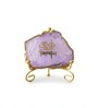 Agate Om Namah Shivay Showpiece With Metal Stand Purple