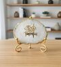 Agate Om Namah Shivay Showpiece With Metal Stand White