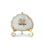 Agate Om Namah Shivay Showpiece With Metal Stand White