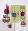 Agate Pink Blue Om Lumba Rakhi Set With Roli Chawal and Nariyal With Gift Box