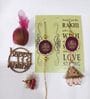 Agate Pink Gaytri Mantra Lumba Rakhi Set With Roli Chawal and Nariyal With Gift Box