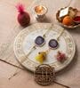Agate Purple Gaytri Mantra Lumba Rakhi Set With Roli Chawal and Nariyal With Gift Box