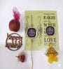 Agate Purple Gaytri Mantra Lumba Rakhi Set With Roli Chawal and Nariyal With Gift Box