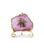 Agate Radha Krishna Showpiece With Metal Stand Pink
