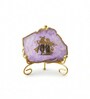 Agate Radha Krishna Showpiece With Metal Stand Purple