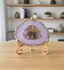 Agate Radha Krishna Showpiece With Metal Stand Purple