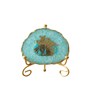 Agate Radha Krishna Showpiece With Metal Stand Turquoise