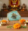 Agate Radha Krishna Showpiece With Metal Stand Turquoise