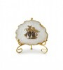 Agate Radha Krishna Showpiece With Metal Stand White