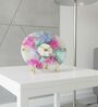 Agate Round Multi Color Desk Clock With Metal Stand