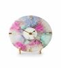 Agate Round Multi Color Desk Clock With Metal Stand