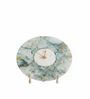 Agate Round Turquoise Color Desk Clock With Metal Stand